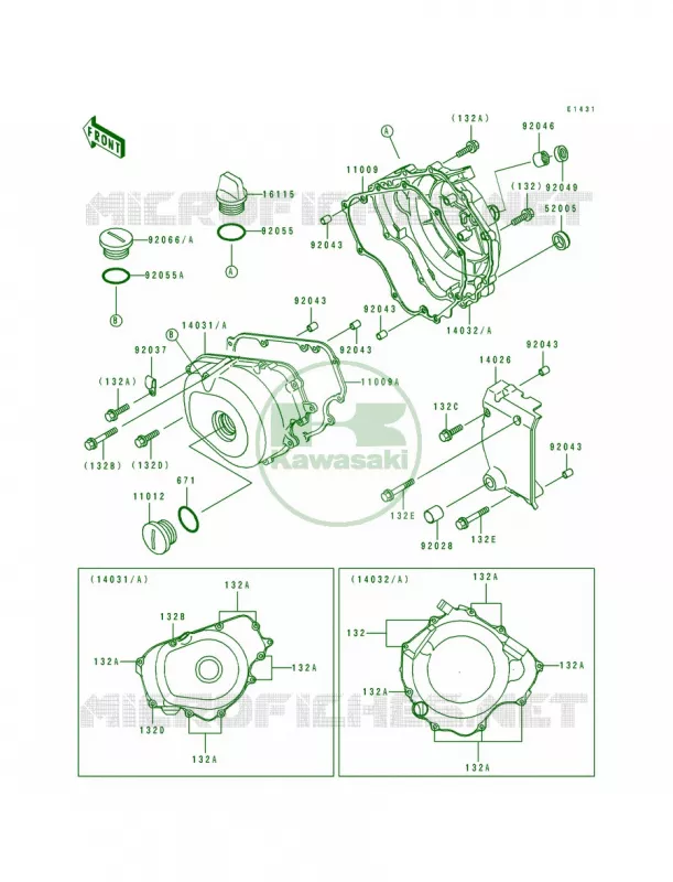 Engine Covers Kawasaki MOTOS 250 1992 Eliminator 250  EL250-E2