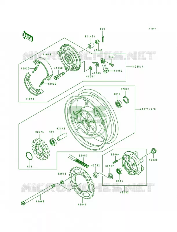 Rear WheelChain Kawasaki MOTOS 250 1992 Eliminator 250  EL250-E2
