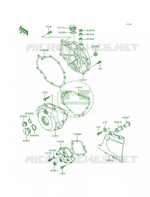 Engine Covers Kawasaki MOTOS 500 1992 Vulcan 500  EN500-A3