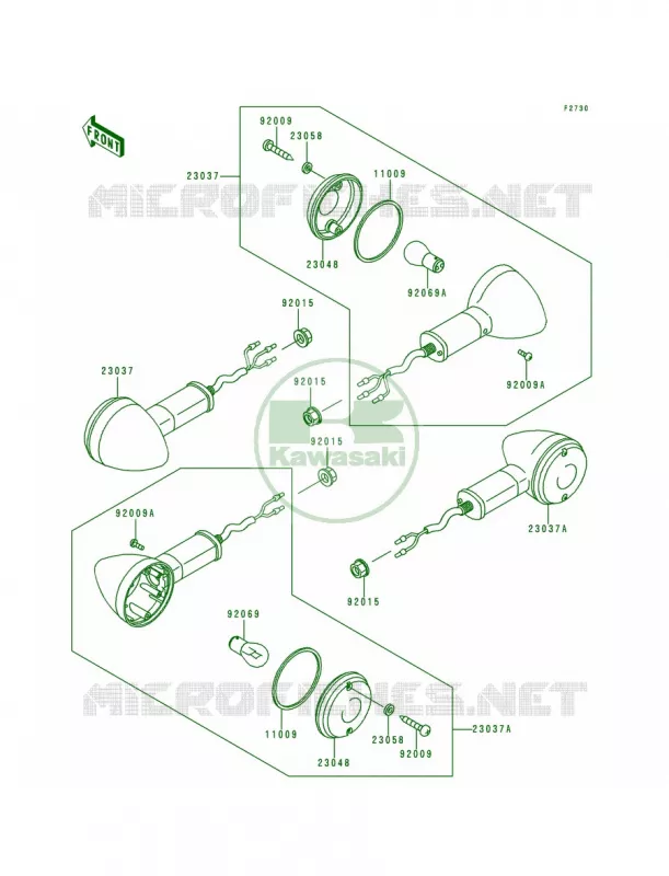 Turn Signals Kawasaki MOTOS 500 1992 Vulcan 500  EN500-A3