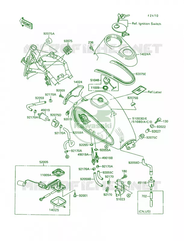 Fuel Tank Kawasaki MOTOS 1500 1992 Vulcan 88  VN1500-A6