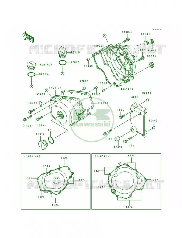 Engine Covers Kawasaki MOTOS 250 1991 Eliminator 250  EL250-E1