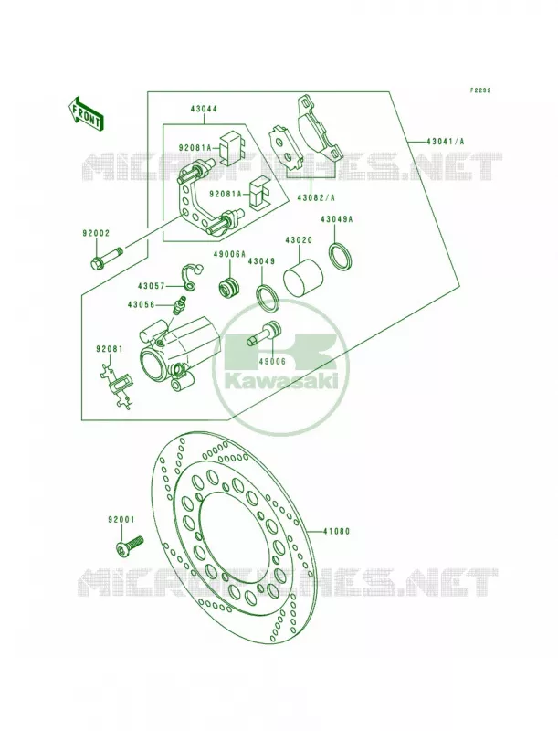 Front Brake Kawasaki MOTOS 500 1991 Vulcan 500  EN500-A2