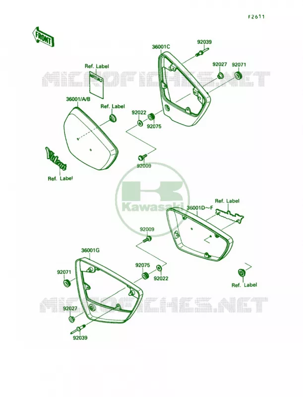 Side Cover Kawasaki MOTOS 1500 1991 Vulcan 88  VN1500-A5