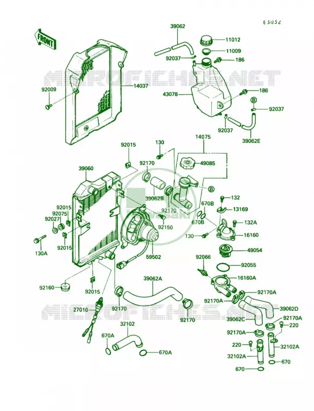 Radiator Kawasaki MOTOS 450 1990 454 LTD  EN450-A6