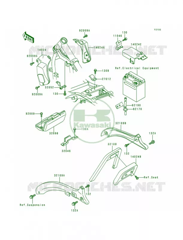Battery Case Kawasaki MOTOS 500 1990 Vulcan 500  EN500-A1