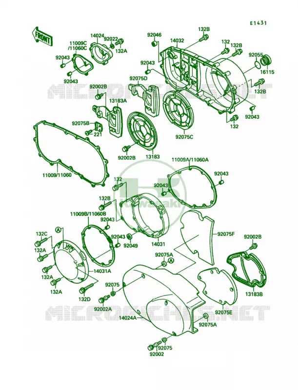 Engine Cover Kawasaki MOTOS 1500 1990 Vulcan 88  VN1500-A4