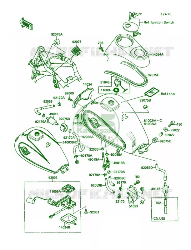 Fuel Tank Kawasaki MOTOS 1500 1990 Vulcan 88  VN1500-A4