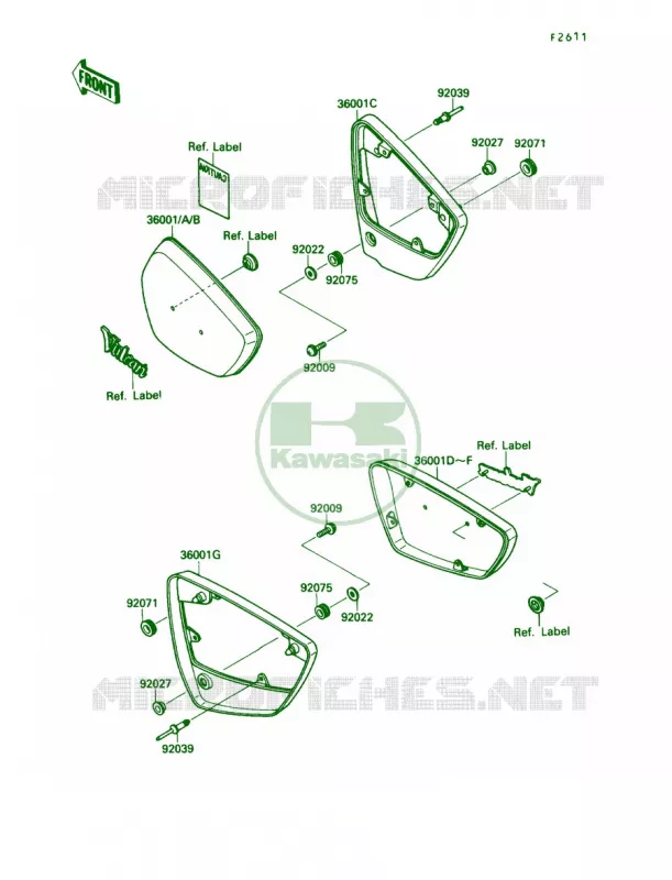 Side Cover Kawasaki MOTOS 1500 1990 Vulcan 88  VN1500-A4