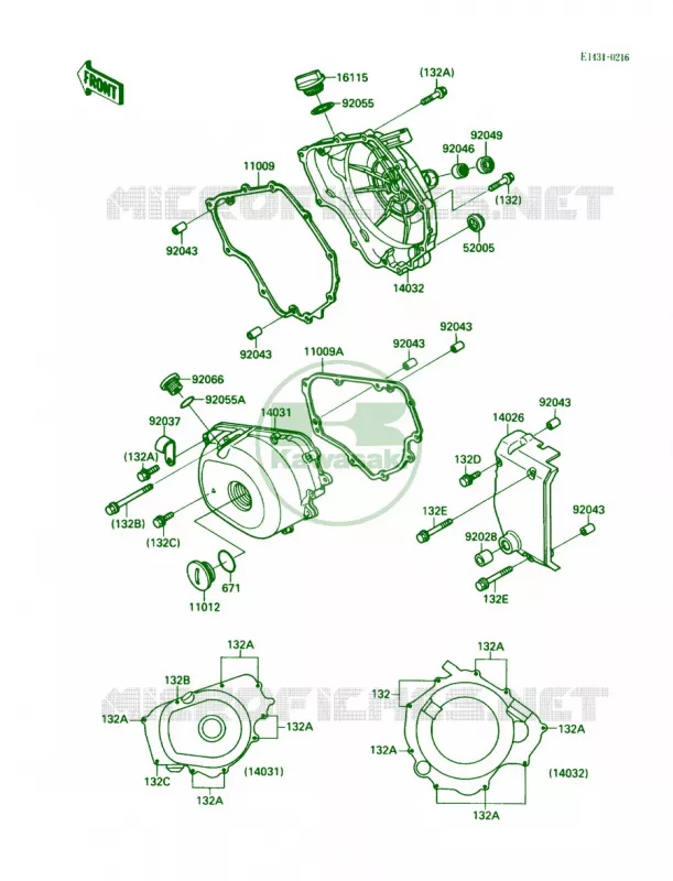 Engine Covers Kawasaki MOTOS 250 1989 Eliminator 250  EL250-B3