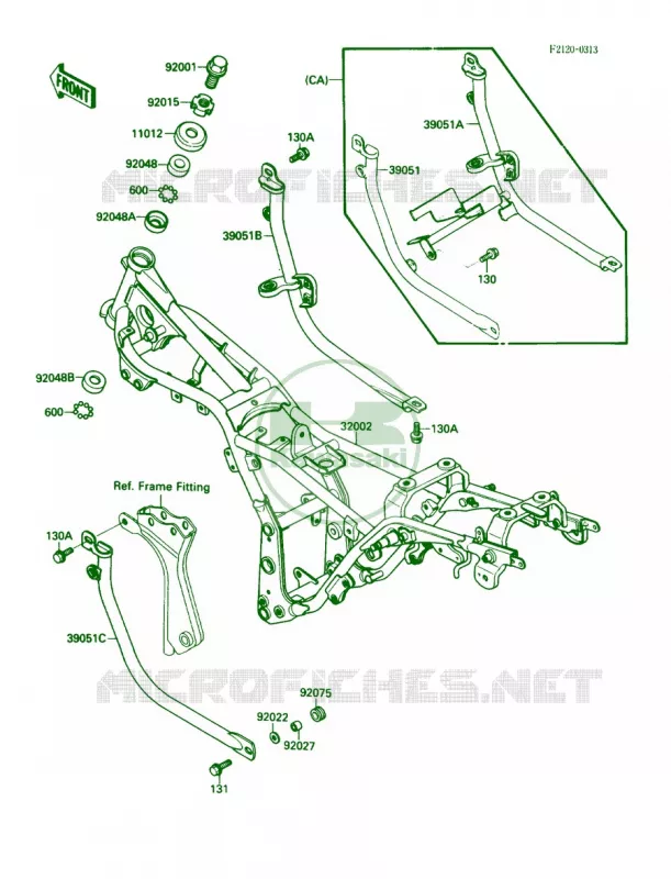Frame Kawasaki MOTOS 250 1988 Eliminator 250  EL250-B2