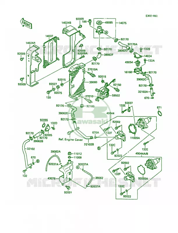 Radiator Kawasaki MOTOS 250 1988 Eliminator 250  EL250-B2