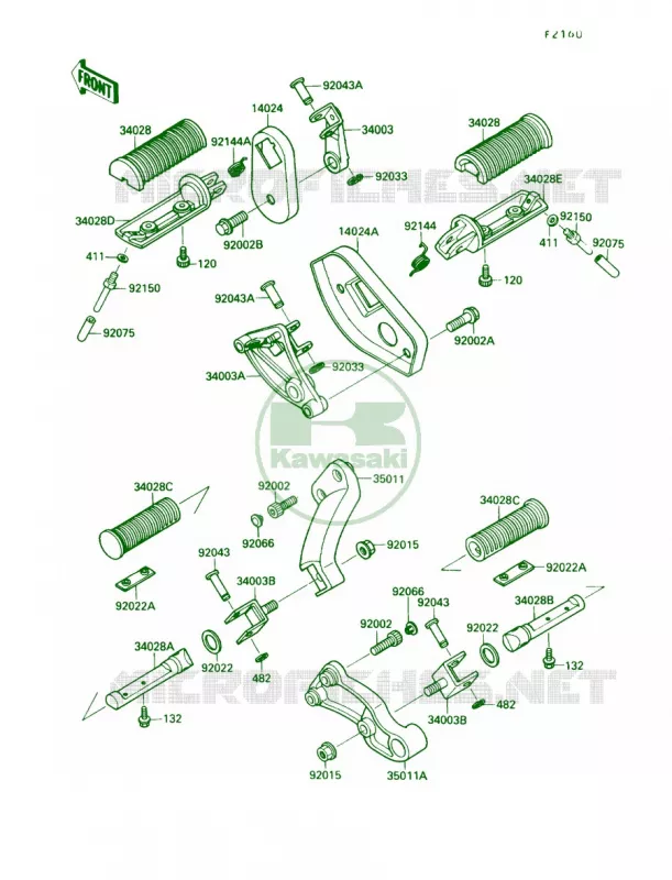 Footrest Kawasaki MOTOS 1500 1988 Vulcan 88  VN1500-A2