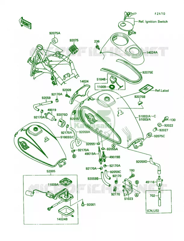 Fuel Tank Kawasaki MOTOS 1500 1988 Vulcan 88  VN1500-A2