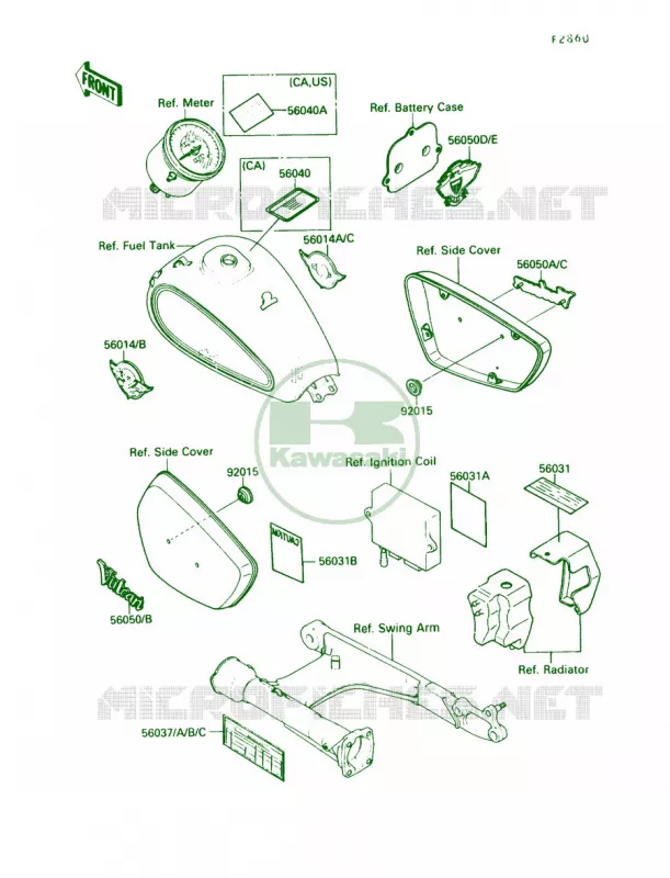 Label Kawasaki MOTOS 1500 1988 Vulcan 88  VN1500-A2
