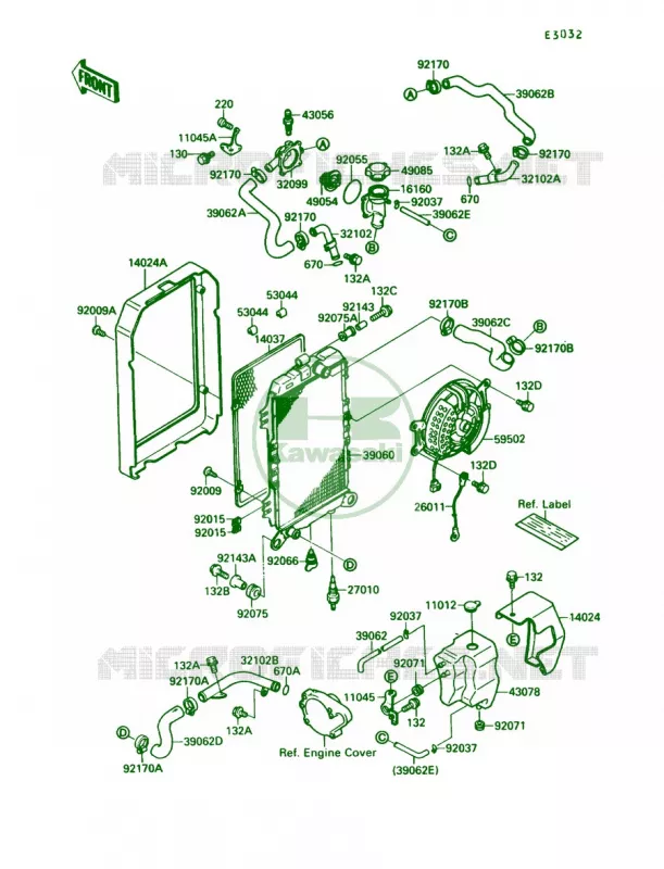 Radiator Kawasaki MOTOS 1500 1988 Vulcan 88 SE  VN1500-B2