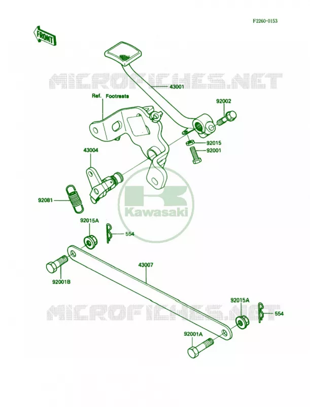 Brake PedalTorque Link Kawasaki MOTOS 450 1987 454 LTD  EN450-A3