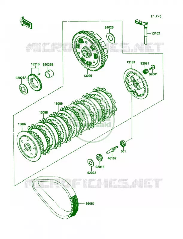 Clutch Kawasaki MOTOS 450 1987 454 LTD  EN450-A3