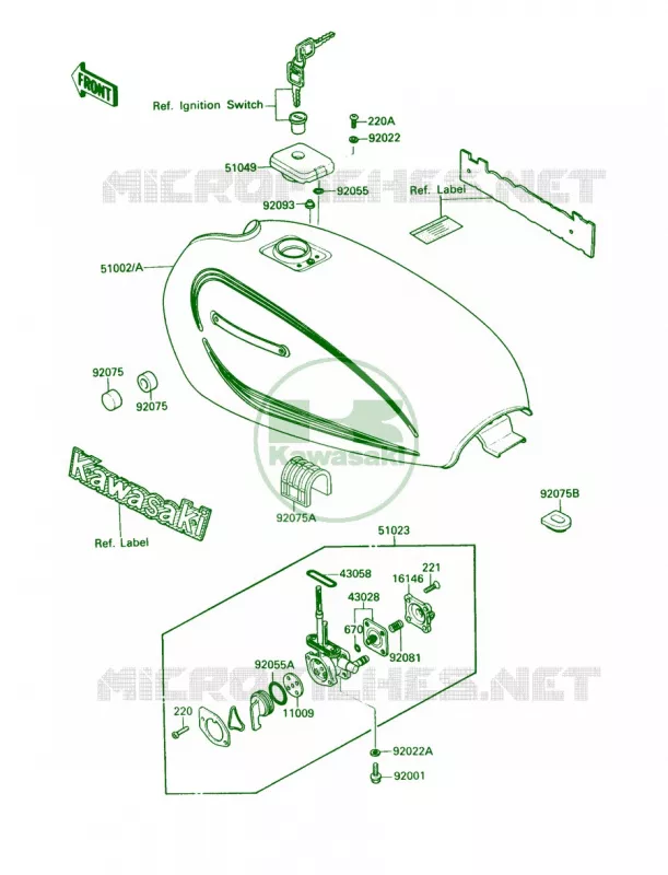 Fuel Tank Kawasaki MOTOS 305 1987 LTD  KZ305-B2