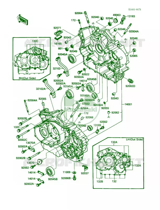 Crankcase Kawasaki MOTOS 1500 1987 Vulcan 88  VN1500-A1