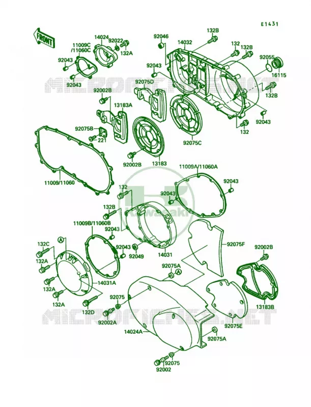 Engine Cover Kawasaki MOTOS 1500 1987 Vulcan 88  VN1500-A1
