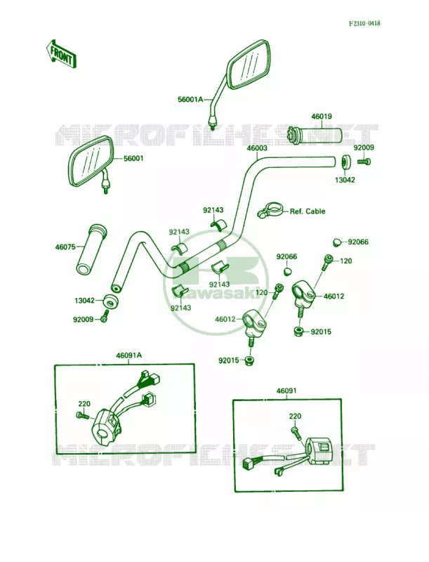 Handlebar Kawasaki MOTOS 1500 1987 Vulcan 88  VN1500-A1