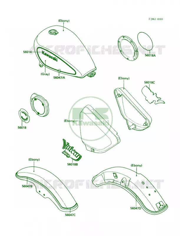 Decals Kawasaki MOTOS 750 1987 Vulcan 750  VN750-A3
