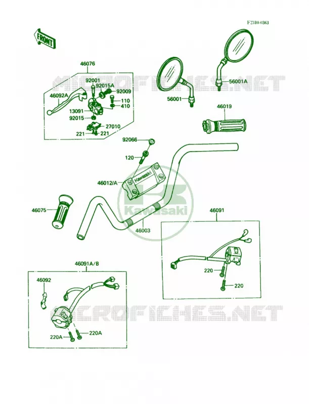 Handlebar Kawasaki MOTOS 750 1987 Vulcan 750  VN750-A3