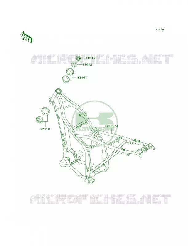 Frame Kawasaki MOTOS 300 2004 KLX300R  KLX300-A9