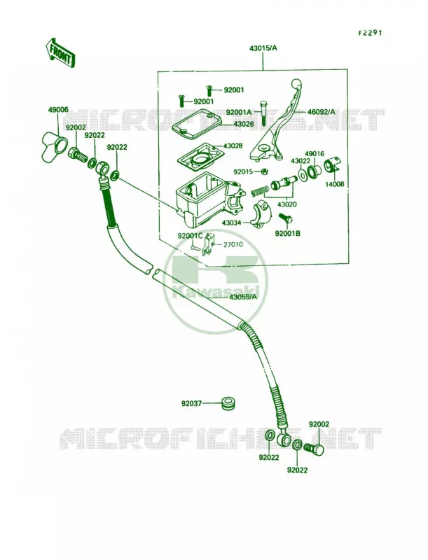 Front Master Cylinder Kawasaki MOTOS 450 1986 454 LTD  EN450-A2