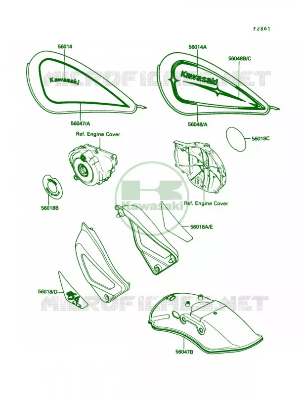 Decals Kawasaki MOTOS 450 1985 454 LTD  EN450-A1