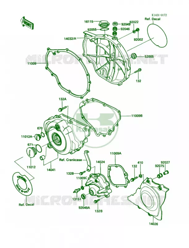 Engine Covers Kawasaki MOTOS 450 1985 454 LTD  EN450-A1