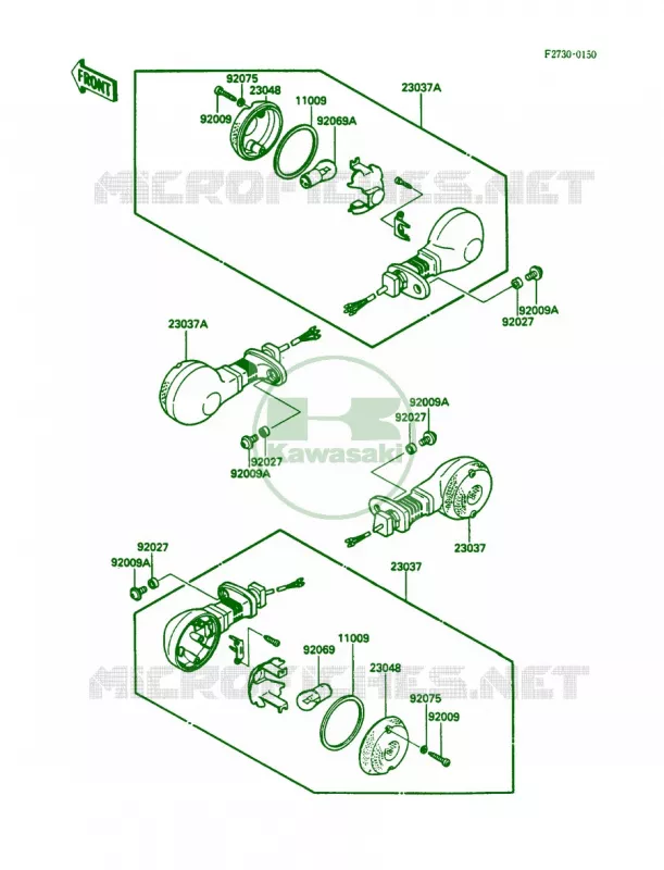 Turn Signals Kawasaki MOTOS 450 1985 454 LTD  EN450-A1