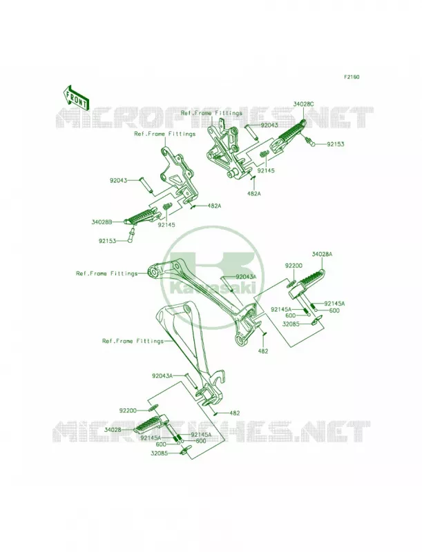 Footrests Kawasaki MOTOS 1000 2015 Ninja ZX-10R  ZX1000JFF