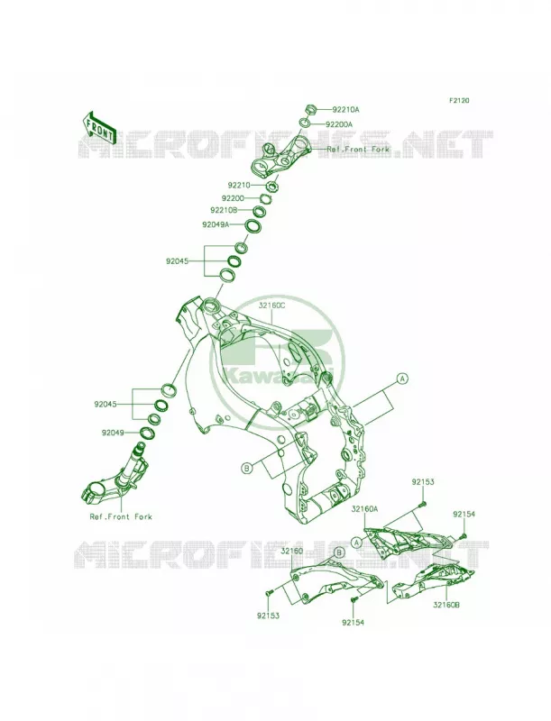 Frame Kawasaki MOTOS 1000 2015 Ninja ZX-10R ABS  ZX1000KFF