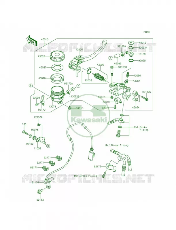 Front Master Cylinder Kawasaki MOTOS 1000 2015 Ninja ZX-10R ABS  ZX1000KFF