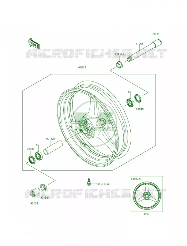 Front Wheel Kawasaki MOTOS 1000 2015 Ninja ZX-10R ABS  ZX1000KFF