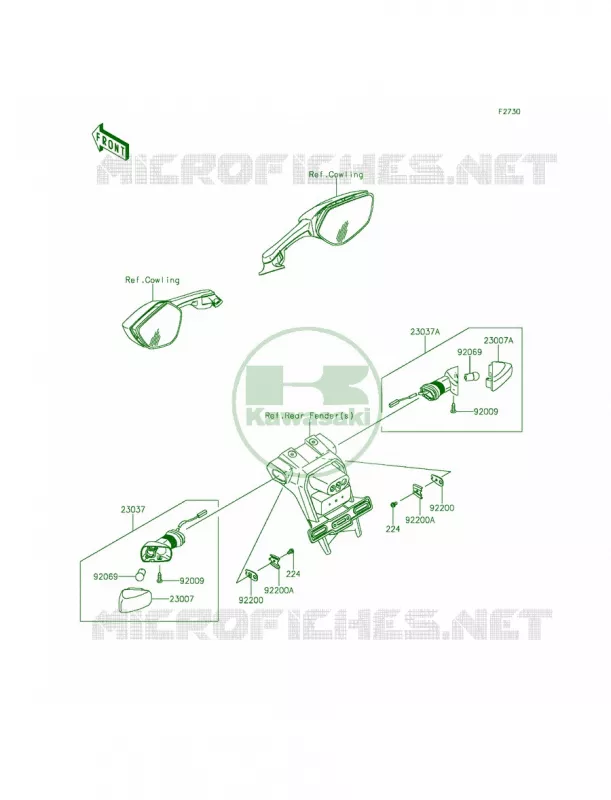 Turn Signals Kawasaki MOTOS 1000 2015 Ninja ZX-10R ABS  ZX1000KFF
