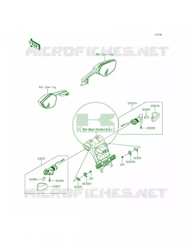 Turn Signals Kawasaki MOTOS 1000 2015 Ninja ZX-10R ABS 30th Anniversary  ZX1000KFFA