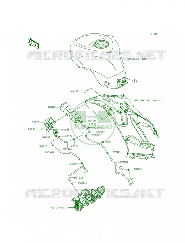 Fuel Evaporative SystemCA Kawasaki MOTOS 636 2015 Ninja ZX-6R  ZX636FFF