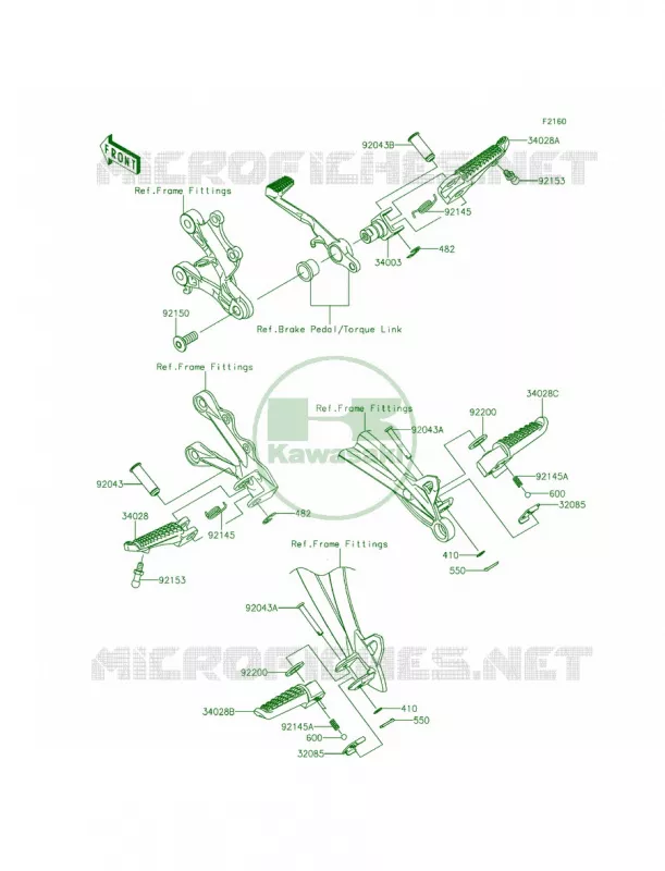 Footrests Kawasaki MOTOS 636 2015 Ninja ZX-6R  ZX636FFFA