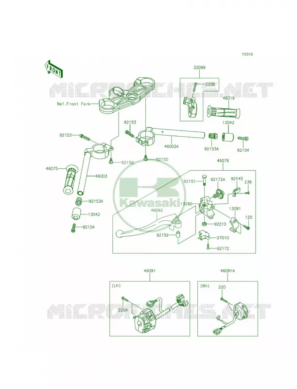 Handlebar Kawasaki MOTOS 636 2015 Ninja ZX-6R  ZX636FFFA