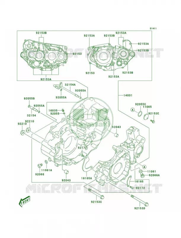 Crankcase Kawasaki MOTOS 400 2004 KLX400R  KLX400-B2