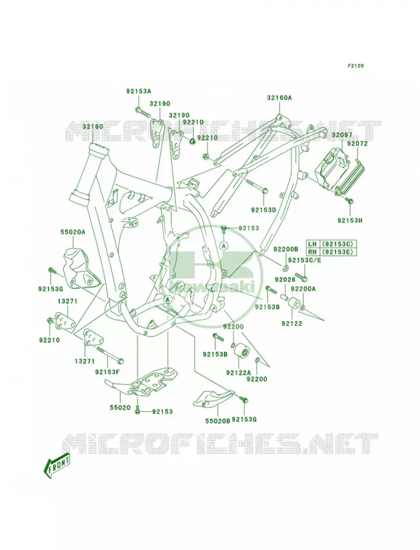 Frame Kawasaki MOTOS 400 2004 KLX400R  KLX400-B2