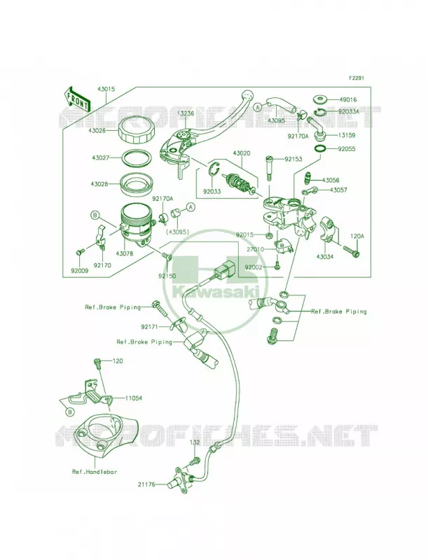 Front Master Cylinder Kawasaki MOTOS 1400 2015 Ninja ZX-14R ABS 30th Anniversary  ZX1400FFFB