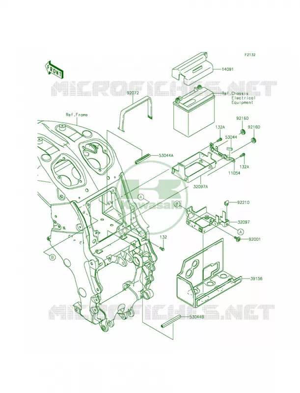 Battery Case Kawasaki MOTOS 1400 2015 Ninja ZX-14R ABS  ZX1400FFFA