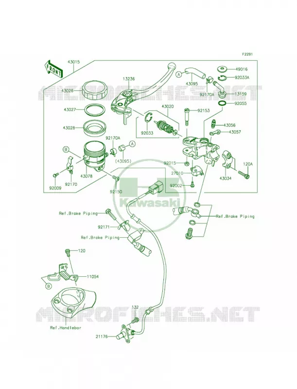 Front Master Cylinder Kawasaki MOTOS 1400 2015 Ninja ZX-14R ABS  ZX1400FFFA
