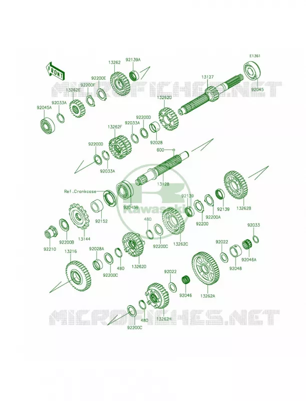 Transmission Kawasaki MOTOS 1400 2015 Ninja ZX-14R ABS  ZX1400FFFA