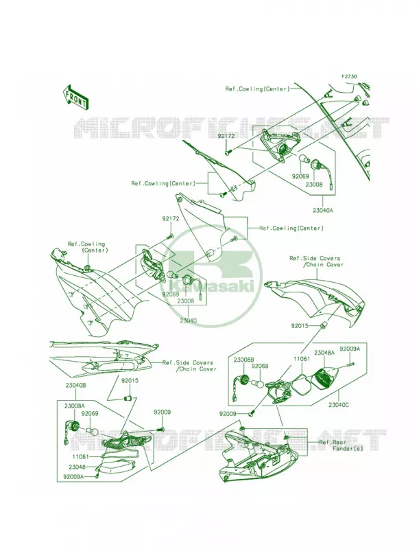 Turn Signals Kawasaki MOTOS 1400 2015 Ninja ZX-14R ABS  ZX1400FFFA