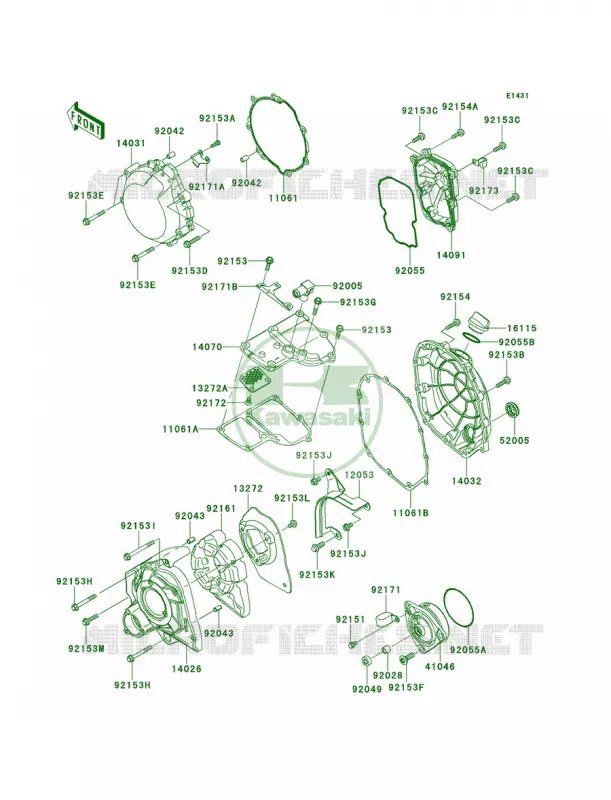 Engine Covers Kawasaki MOTOS 1400 2014 Ninja ZX-14R  ZX1400EEFA